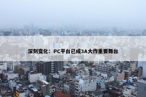 深刻变化：PC平台已成3A大作重要舞台