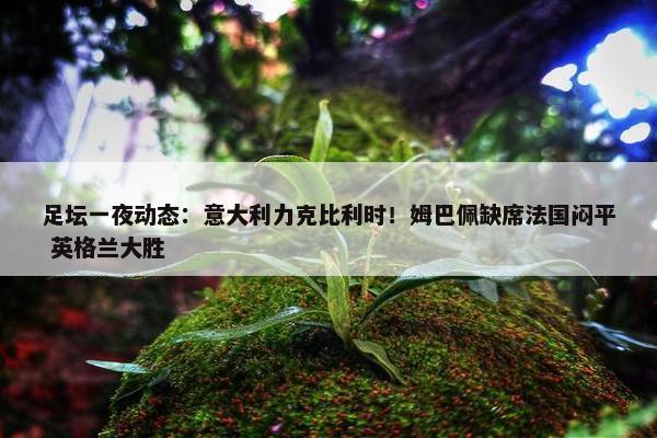 足坛一夜动态：意大利力克比利时！姆巴佩缺席法国闷平 英格兰大胜