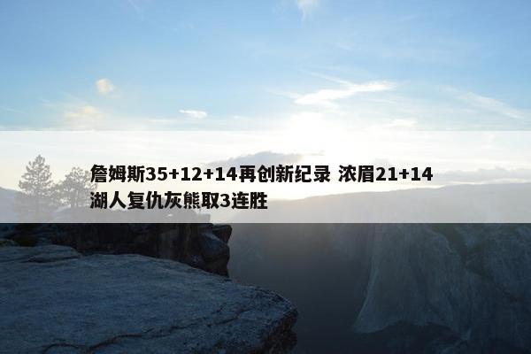 詹姆斯35+12+14再创新纪录 浓眉21+14 湖人复仇灰熊取3连胜