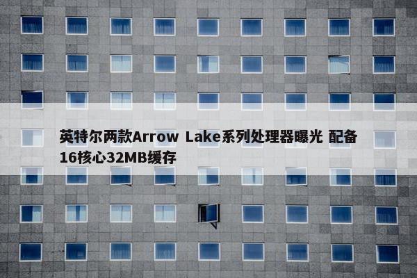 英特尔两款Arrow Lake系列处理器曝光 配备16核心32MB缓存