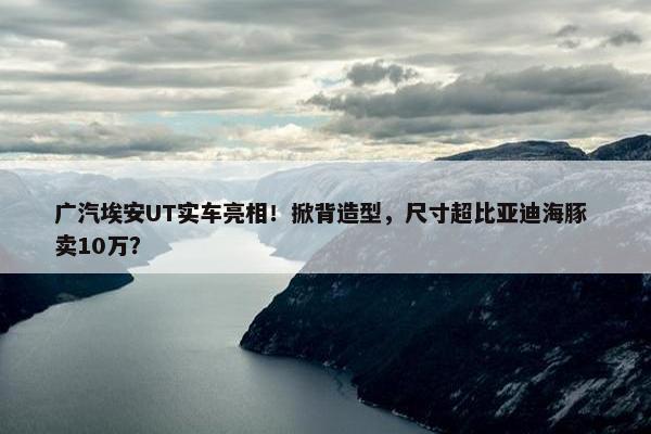 广汽埃安UT实车亮相！掀背造型，尺寸超比亚迪海豚 卖10万？