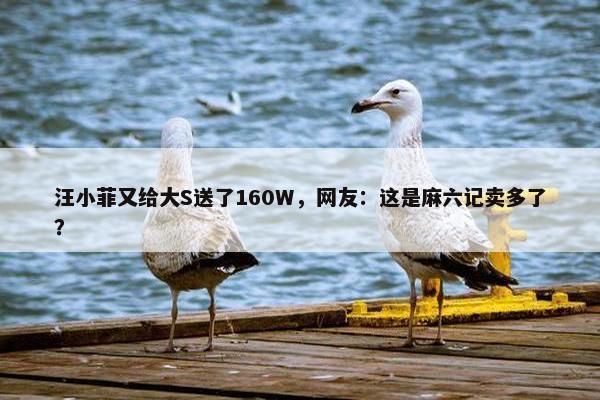 汪小菲又给大S送了160W，网友：这是麻六记卖多了？