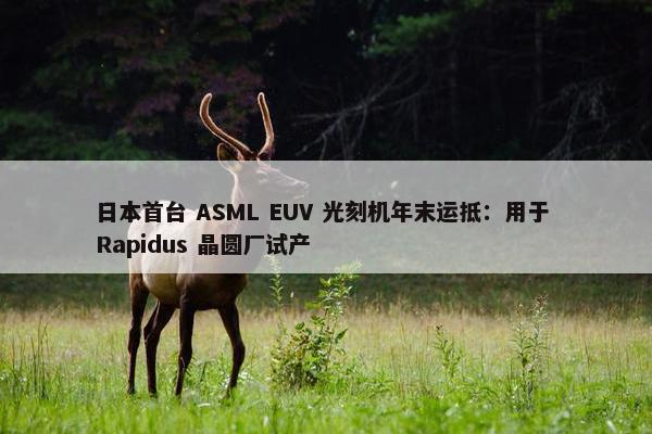 日本首台 ASML EUV 光刻机年末运抵：用于 Rapidus 晶圆厂试产