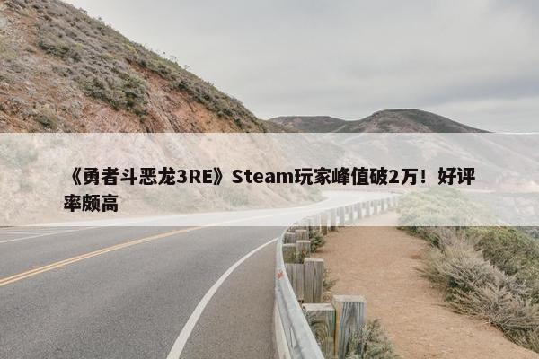 《勇者斗恶龙3RE》Steam玩家峰值破2万！好评率颇高