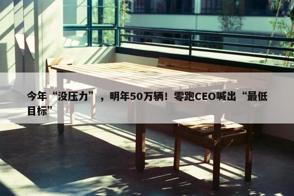 今年“没压力”，明年50万辆！零跑CEO喊出“最低目标”