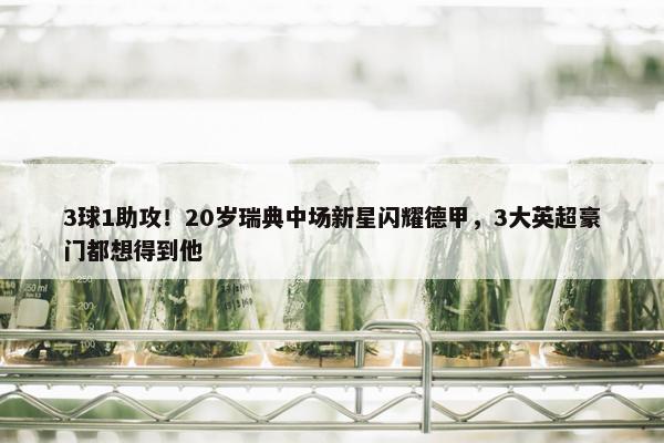 3球1助攻！20岁瑞典中场新星闪耀德甲，3大英超豪门都想得到他