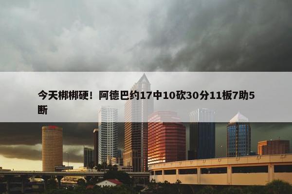 今天梆梆硬！阿德巴约17中10砍30分11板7助5断