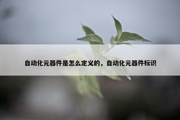 自动化元器件是怎么定义的，自动化元器件标识