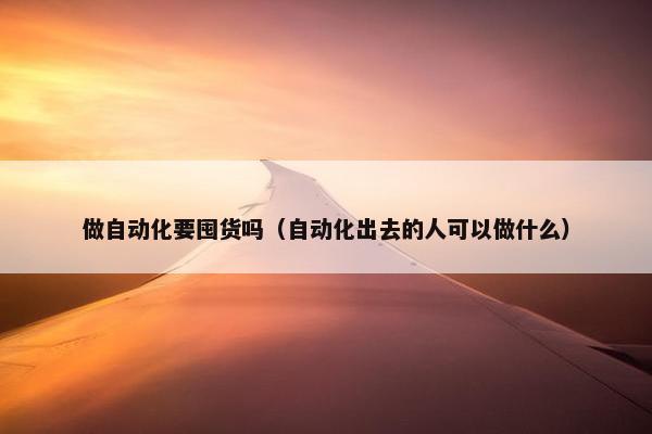 做自动化要囤货吗（自动化出去的人可以做什么）