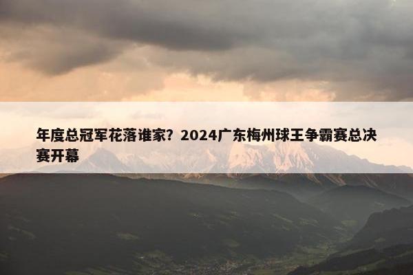 年度总冠军花落谁家？2024广东梅州球王争霸赛总决赛开幕