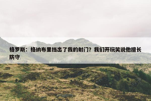 格罗斯：格纳布里挡出了我的射门？我们开玩笑说他擅长防守