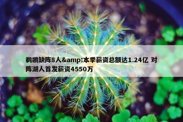 鹈鹕缺阵8人&本季薪资总额达1.24亿 对阵湖人首发薪资4550万