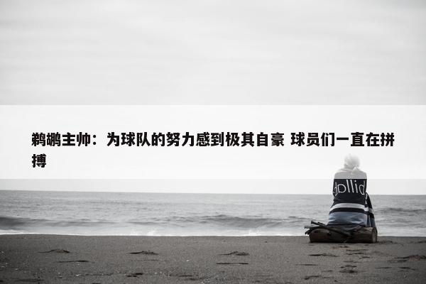 鹈鹕主帅：为球队的努力感到极其自豪 球员们一直在拼搏