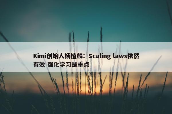 Kimi创始人杨植麟：Scaling laws依然有效 强化学习是重点