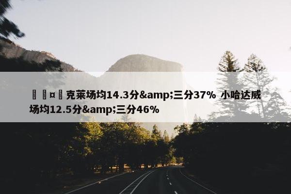 🤔克莱场均14.3分&三分37% 小哈达威场均12.5分&三分46%