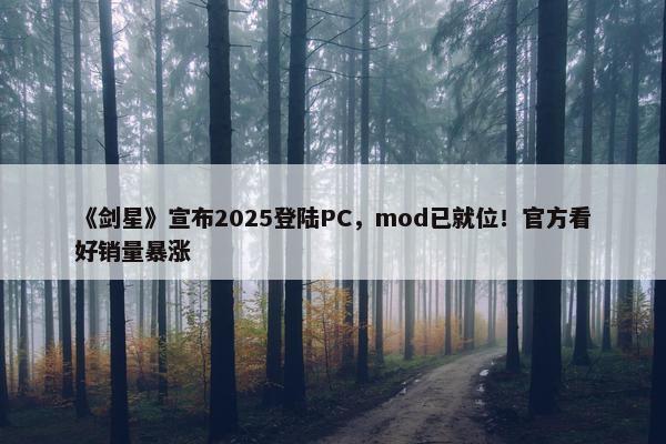 《剑星》宣布2025登陆PC，mod已就位！官方看好销量暴涨