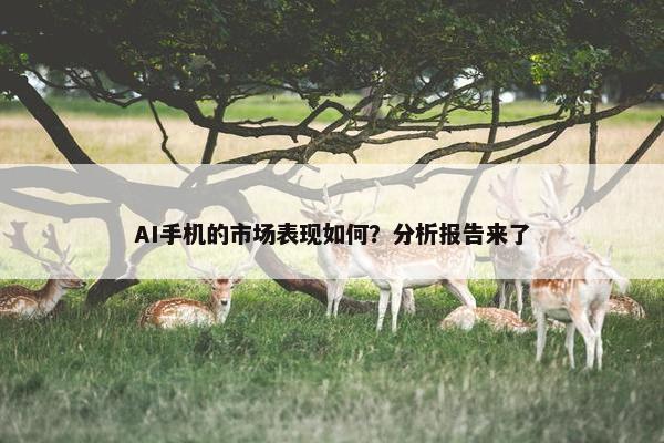 AI手机的市场表现如何？分析报告来了