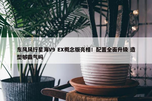 东风风行星海V9 EX概念版亮相！配置全面升级 造型够霸气吗