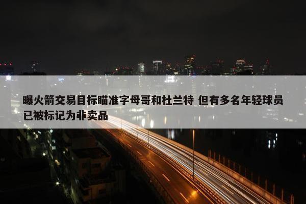 曝火箭交易目标瞄准字母哥和杜兰特 但有多名年轻球员已被标记为非卖品