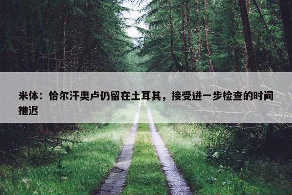 米体：恰尔汗奥卢仍留在土耳其，接受进一步检查的时间推迟