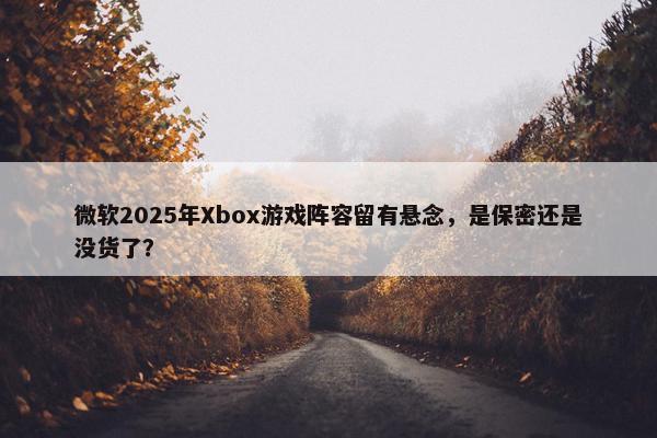 微软2025年Xbox游戏阵容留有悬念，是保密还是没货了？