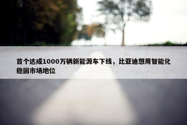 首个达成1000万辆新能源车下线，比亚迪想用智能化稳固市场地位