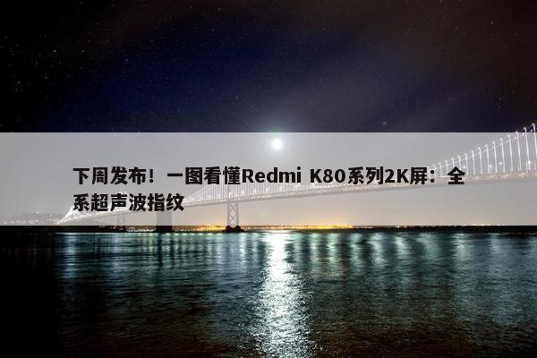 下周发布！一图看懂Redmi K80系列2K屏：全系超声波指纹