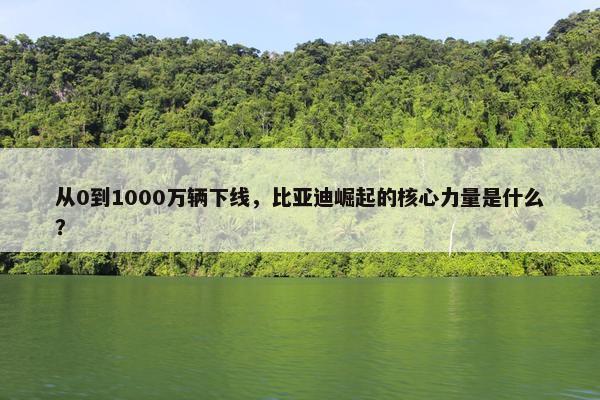 从0到1000万辆下线，比亚迪崛起的核心力量是什么？