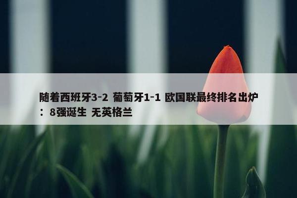 随着西班牙3-2 葡萄牙1-1 欧国联最终排名出炉：8强诞生 无英格兰