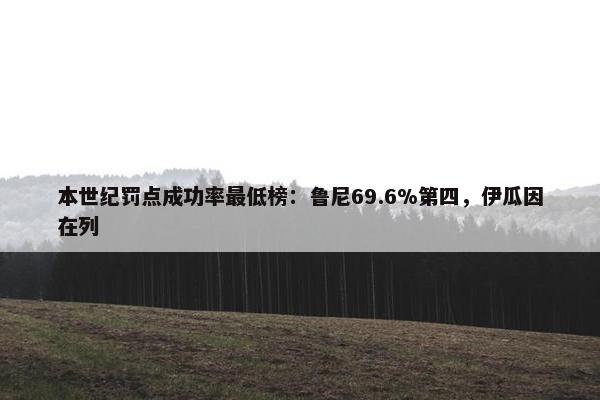 本世纪罚点成功率最低榜：鲁尼69.6%第四，伊瓜因在列