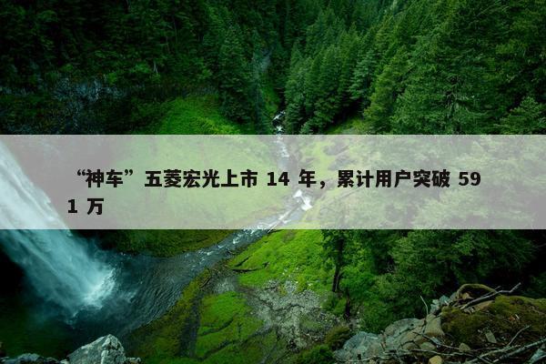 “神车”五菱宏光上市 14 年，累计用户突破 591 万