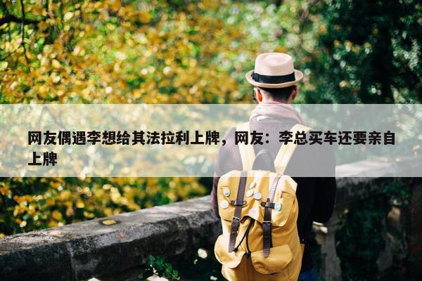 网友偶遇李想给其法拉利上牌，网友：李总买车还要亲自上牌