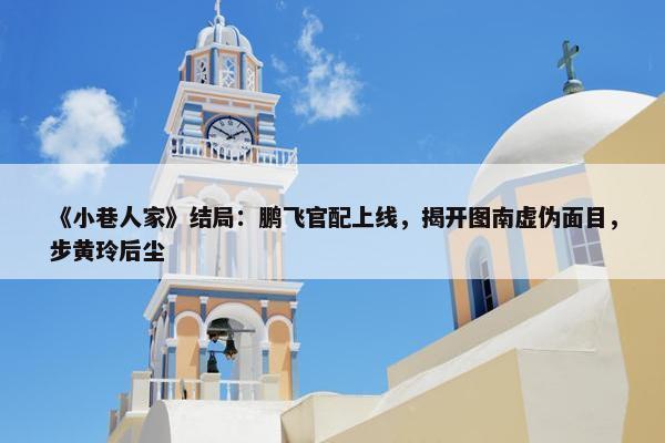 《小巷人家》结局：鹏飞官配上线，揭开图南虚伪面目，步黄玲后尘