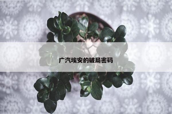 广汽埃安的破局密码