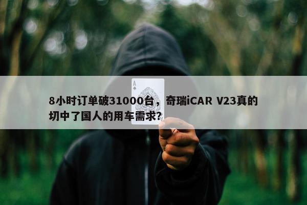 8小时订单破31000台，奇瑞iCAR V23真的切中了国人的用车需求？