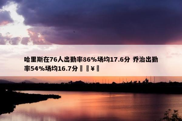 哈里斯在76人出勤率86%场均17.6分 乔治出勤率54%场均16.7分🥵