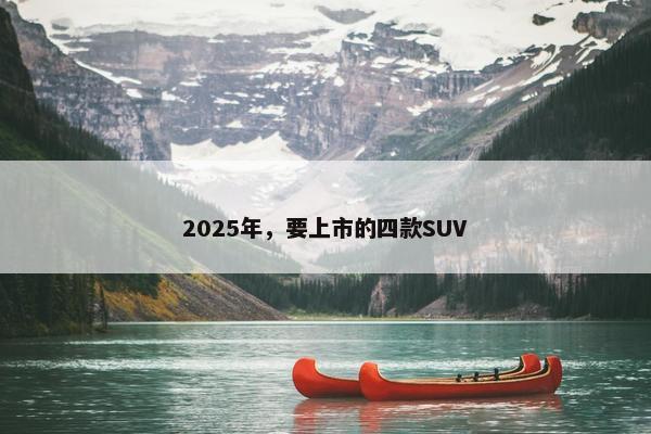 2025年，要上市的四款SUV