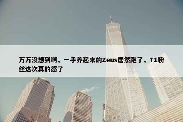 万万没想到啊，一手养起来的Zeus居然跑了，T1粉丝这次真的怒了