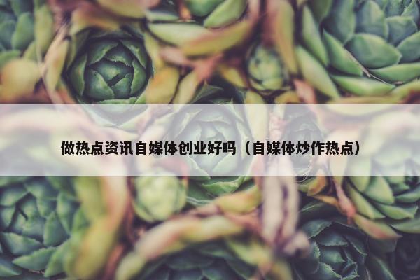 做热点资讯自媒体创业好吗（自媒体炒作热点）