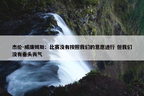 杰伦-威廉姆斯：比赛没有按照我们的意愿进行 但我们没有垂头丧气