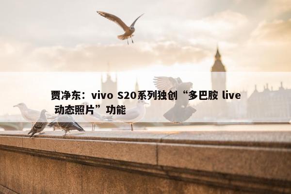 贾净东：vivo S20系列独创“多巴胺 live 动态照片”功能