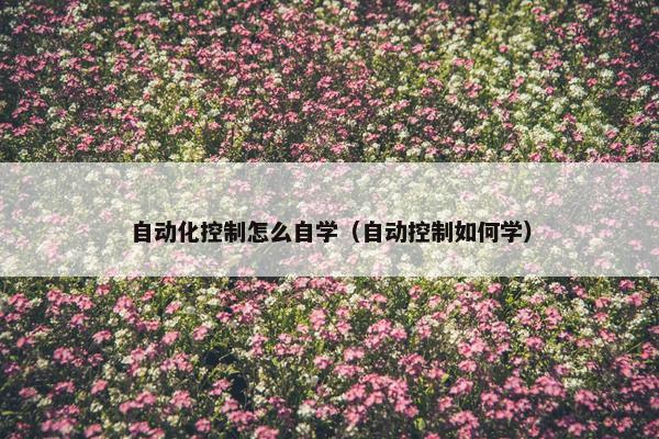 自动化控制怎么自学（自动控制如何学）