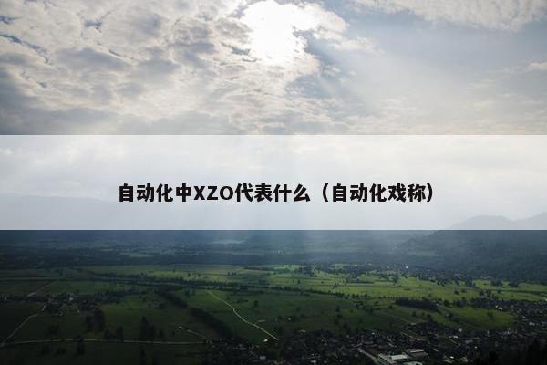 自动化中XZO代表什么（自动化戏称）