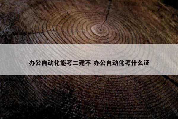 办公自动化能考二建不 办公自动化考什么证