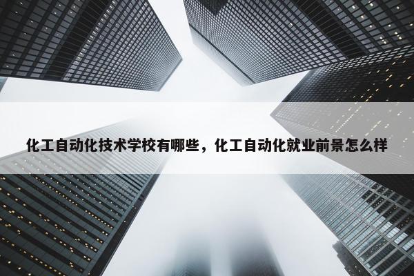 化工自动化技术学校有哪些，化工自动化就业前景怎么样