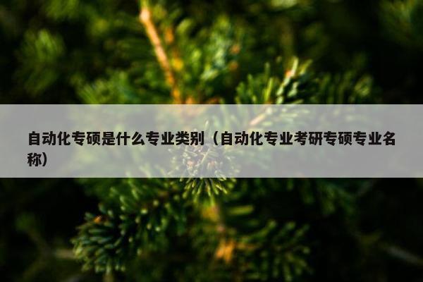 自动化专硕是什么专业类别（自动化专业考研专硕专业名称）