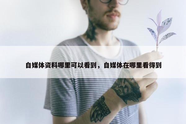 自媒体资料哪里可以看到，自媒体在哪里看得到