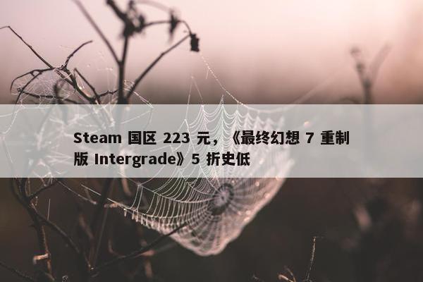 Steam 国区 223 元，《最终幻想 7 重制版 Intergrade》5 折史低