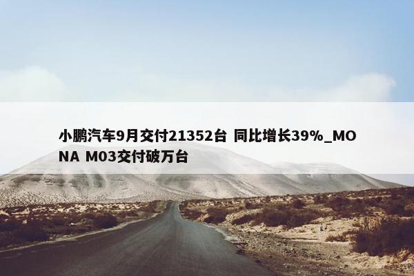 小鹏汽车9月交付21352台 同比增长39%_MONA M03交付破万台