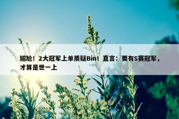 尴尬！2大冠军上单质疑Bin！直言：要有S赛冠军，才算是世一上